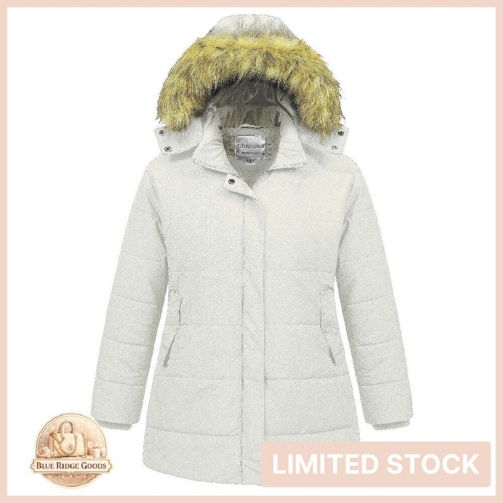 Plus Size Winter Puffer Parka Waterproof Warm Thicken Coat Removable Hood